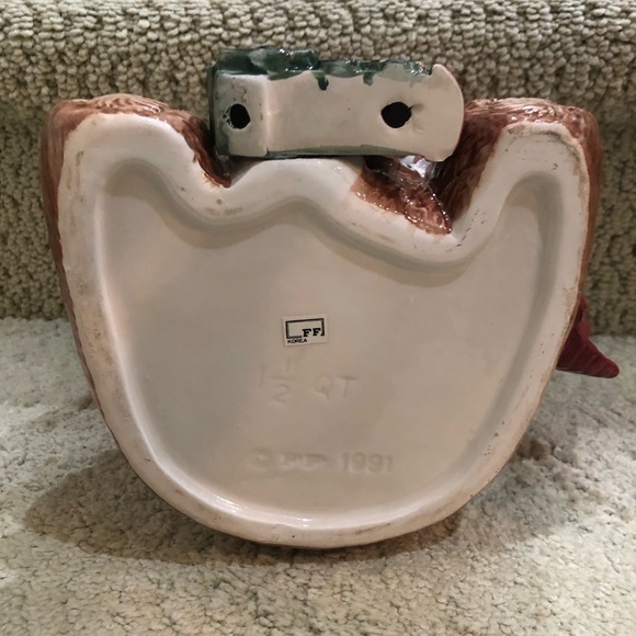 🎄Fitz & Floyd Christmas Ceramic Plaid Terry Bear Pitcher (Retired, 1991). - Picture 10 of 14